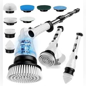 Electric Spin Scrubber – Cordless Power Cleaner with 8 Brush Heads